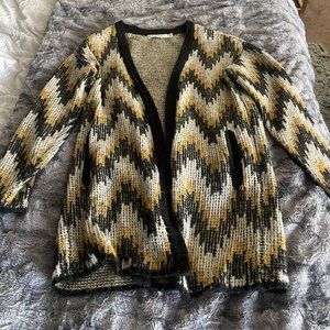 Black and Yellow Open Cardigan